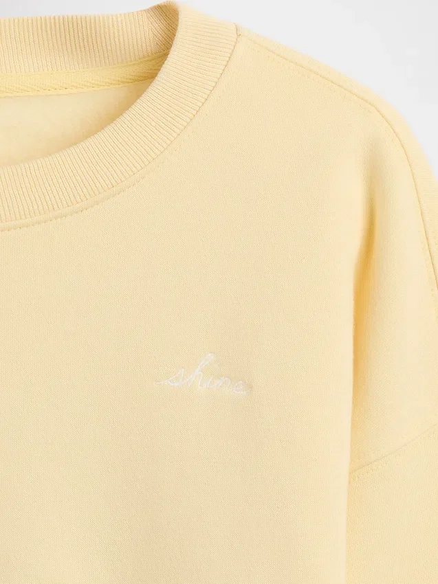 Vintagesoft-sweatshirt met schuine pas en ronde hals voor kinderen