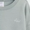 Vintagesoft-sweatshirt met schuine pas en ronde hals voor kinderen