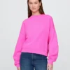 Vintagesoft Sweatshirt met schuine zoom en ronde hals