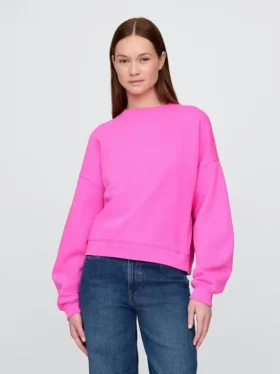 Vintagesoft Sweatshirt met schuine zoom en ronde hals
