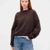Vintagesoft Sweatshirt met schuine zoom en ronde hals