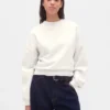 Vintagesoft Sweatshirt met schuine zoom en ronde hals