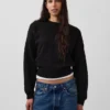 Vintagesoft Sweatshirt met schuine zoom en ronde hals