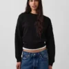 Vintagesoft Sweatshirt met schuine zoom en ronde hals