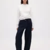 Vintagesoft Sweatshirt met schuine zoom en ronde hals