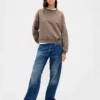 Vintagesoft Sweatshirt met schuine zoom en ronde hals