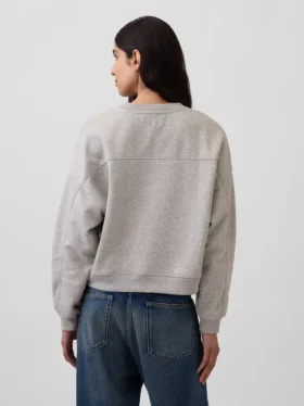 Vintagesoft Sweatshirt met schuine zoom en ronde hals