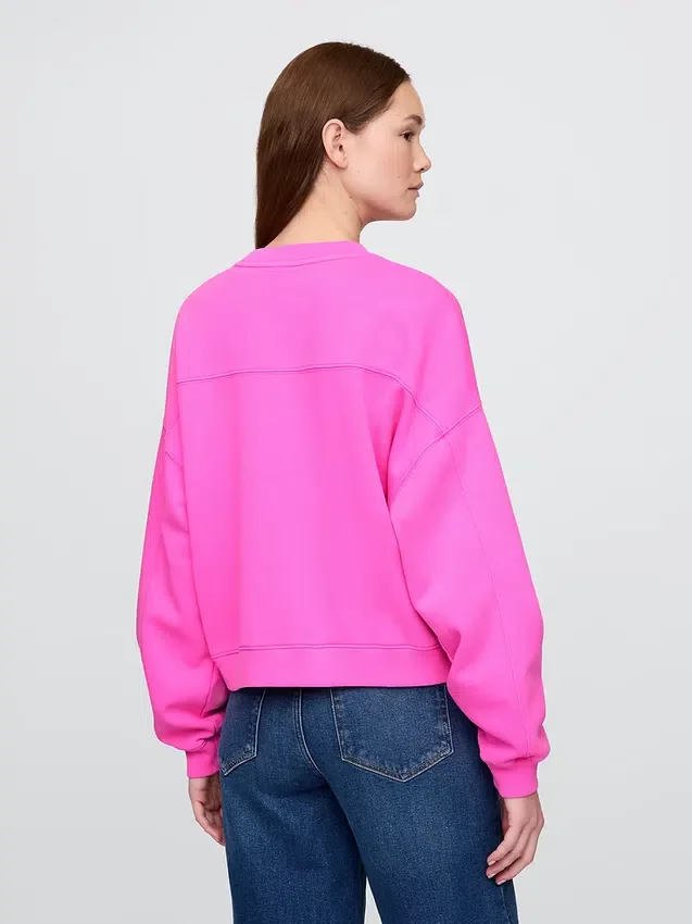Vintagesoft Sweatshirt met schuine zoom en ronde hals