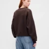 Vintagesoft Sweatshirt met schuine zoom en ronde hals