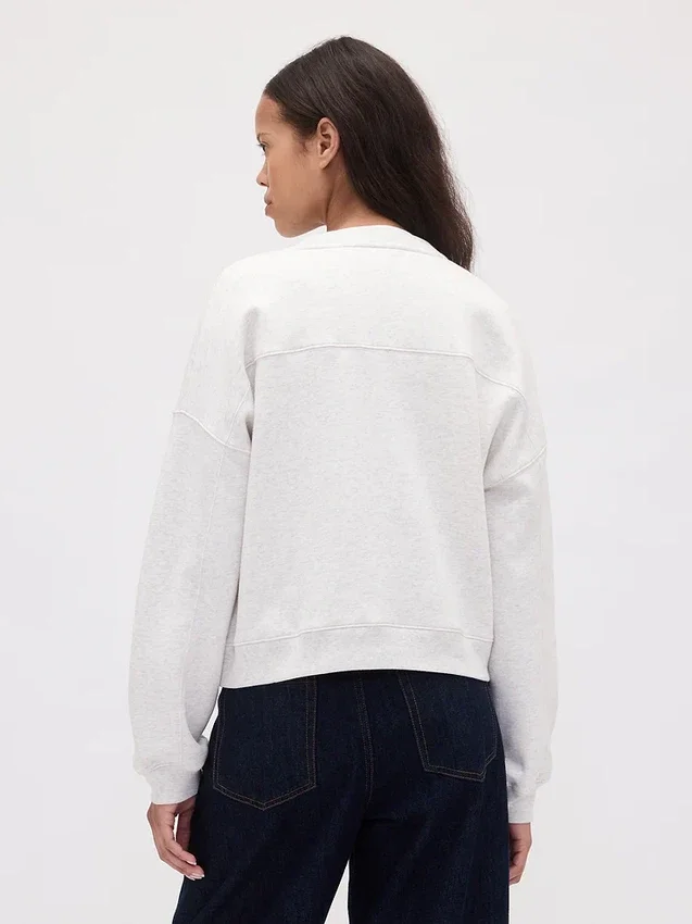 Vintagesoft Sweatshirt met schuine zoom en ronde hals