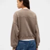 Vintagesoft Sweatshirt met schuine zoom en ronde hals