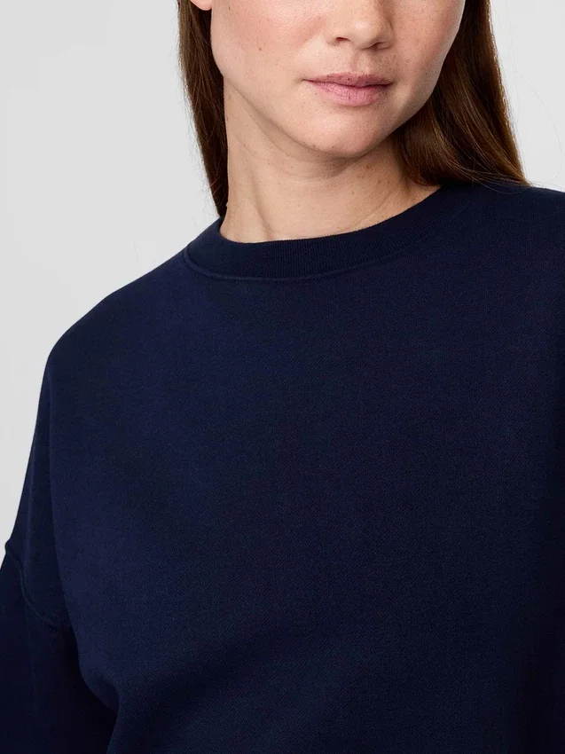 Vintagesoft Sweatshirt met schuine zoom en ronde hals