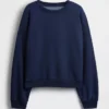 Vintagesoft Sweatshirt met schuine zoom en ronde hals