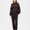 Vintagesoft Sweatshirt met schuine zoom en ronde hals