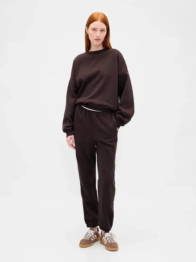 Vintagesoft Sweatshirt met schuine zoom en ronde hals