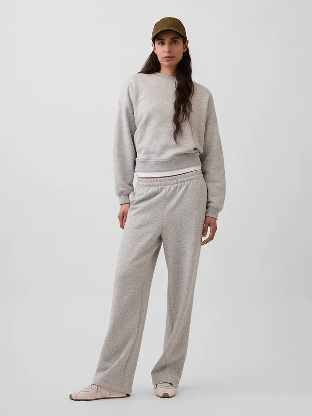 Vintagesoft Sweatshirt met schuine zoom en ronde hals