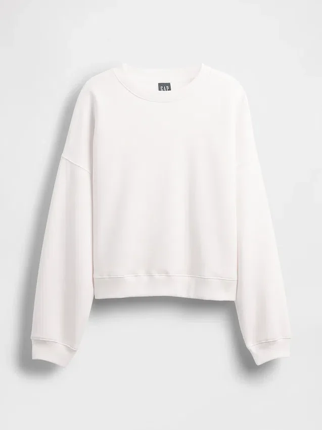 Vintagesoft Sweatshirt met schuine zoom en ronde hals
