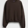 Vintagesoft Sweatshirt met schuine zoom en ronde hals