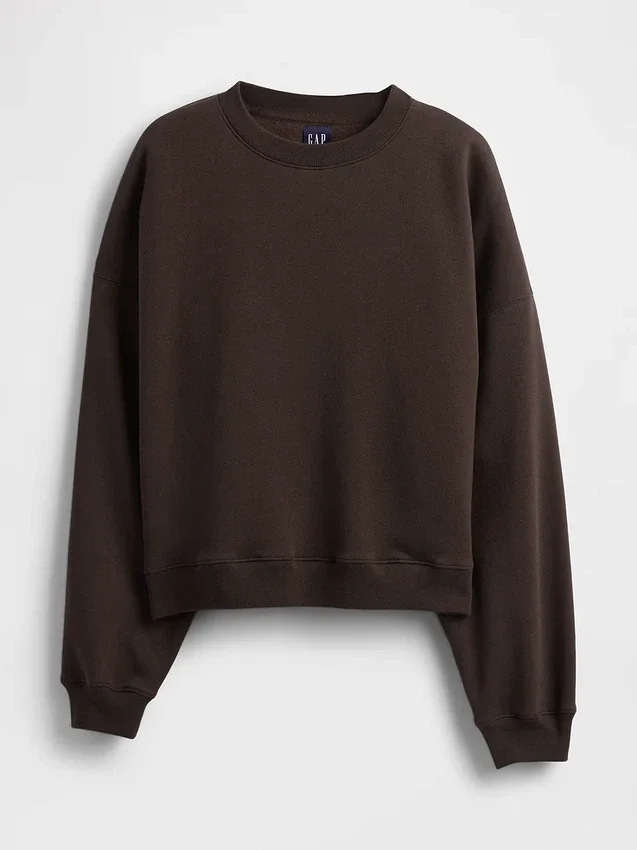 Vintagesoft Sweatshirt met schuine zoom en ronde hals