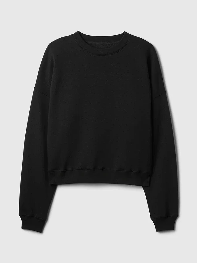 Vintagesoft Sweatshirt met schuine zoom en ronde hals