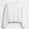 Vintagesoft Sweatshirt met schuine zoom en ronde hals