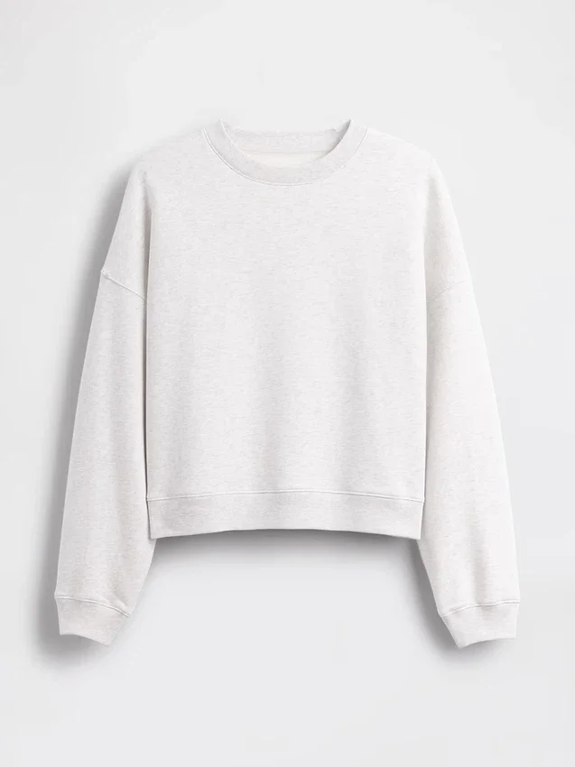 Vintagesoft Sweatshirt met schuine zoom en ronde hals