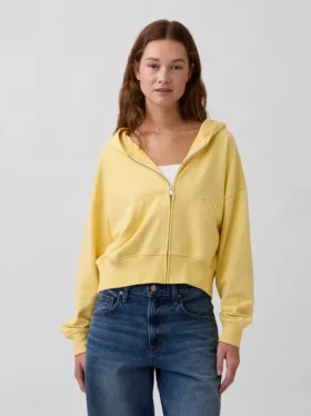 Vintagesoft Terry-hoodie met rits