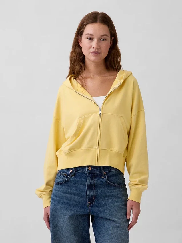 Vintagesoft Terry-hoodie met rits