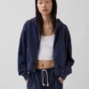 Vintagesoft Terry-hoodie met rits