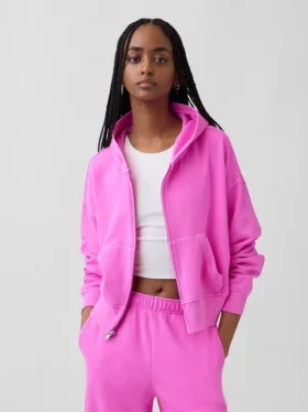 Vintagesoft Terry-hoodie met rits