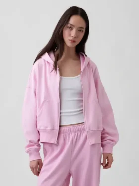 Vintagesoft Terry-hoodie met rits