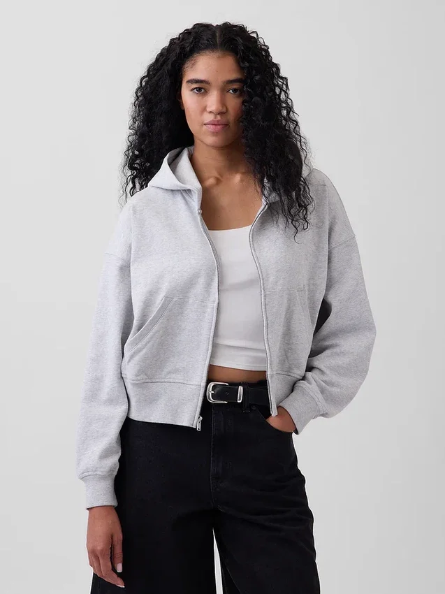 Vintagesoft Terry-hoodie met rits