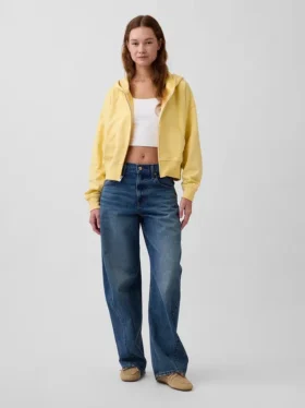 Vintagesoft Terry-hoodie met rits