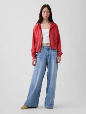 Vintagesoft Terry-hoodie met rits