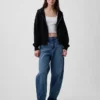 Vintagesoft Terry-hoodie met rits