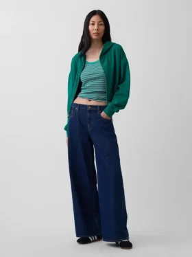 Vintagesoft Terry-hoodie met rits