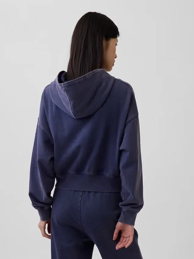Vintagesoft Terry-hoodie met rits