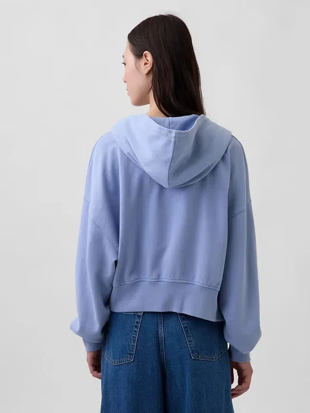 Vintagesoft Terry-hoodie met rits