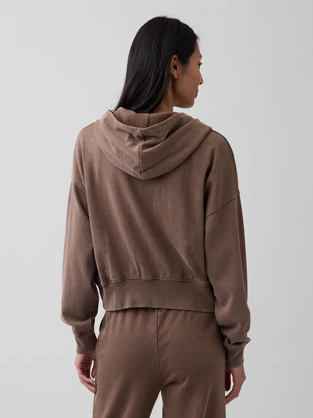 Vintagesoft Terry-hoodie met rits