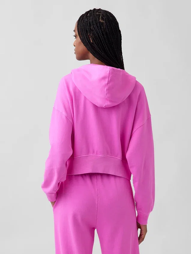 Vintagesoft Terry-hoodie met rits