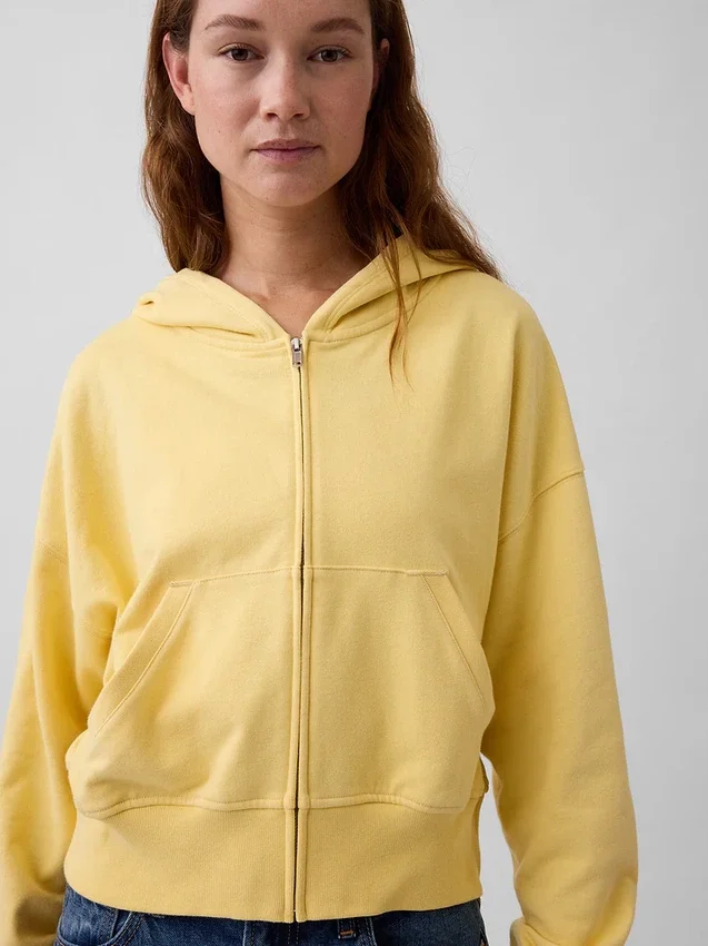 Vintagesoft Terry-hoodie met rits