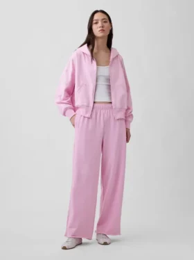 Vintagesoft Terry joggingbroek met wijde pijpen