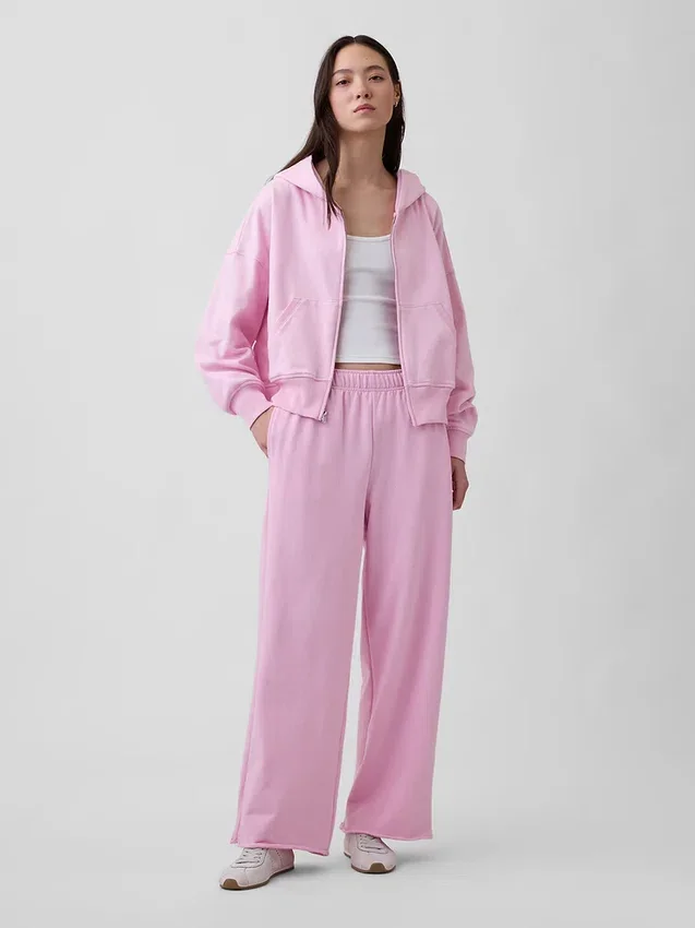 Vintagesoft Terry joggingbroek met wijde pijpen