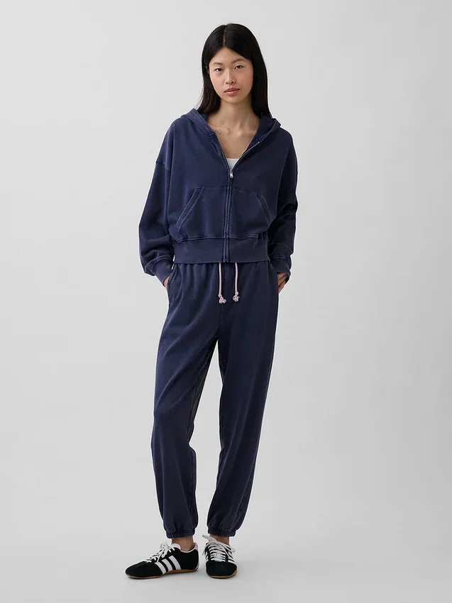 Vintagesoft Terry-hoodie met rits
