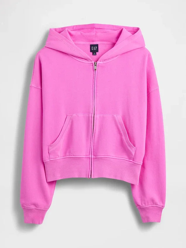 Vintagesoft Terry-hoodie met rits