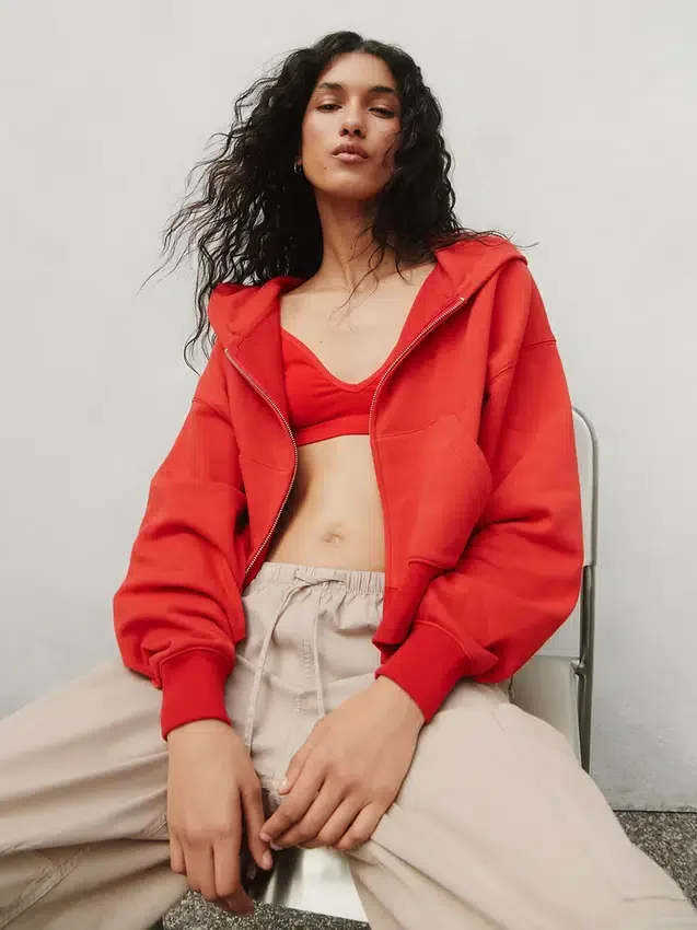 Vintagesoft Terry-hoodie met rits