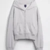 Vintagesoft Terry-hoodie met rits