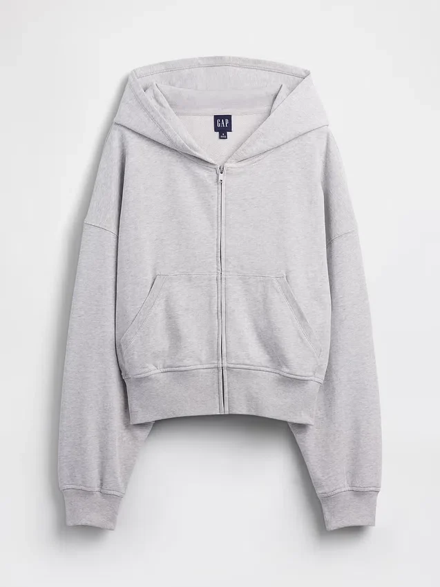 Vintagesoft Terry-hoodie met rits