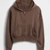 Vintagesoft Terry-hoodie met rits