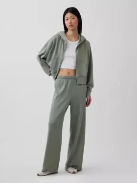 Vintagesoft Terry joggingbroek met wijde pijpen
